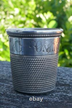 Antique Sterling Silver Only A Thimble Full Shot Glass