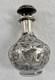Antique Sterling Silver Overlay Glass Perfume Bottle Sterling Art Nouveau Empty