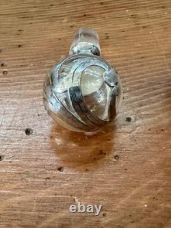 Antique Sterling Silver Overlay Glass Perfume Bottle Sterling Art Nouveau Empty