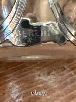 Antique Sterling Silver Overlay Glass Perfume Bottle Sterling Art Nouveau Empty