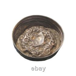 Antique Sterling Silver Repoussé Vanity Jar Art Nouveau Floral Lid Cut/Press