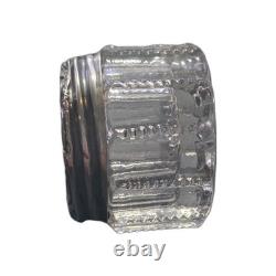 Antique Sterling Silver Repoussé Vanity Jar Art Nouveau Floral Lid Cut/Press