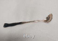 Antique Sterling Silver Salt Cellar Reed & Barton Original Spoon & Glass Insert