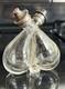 Antique Sterling Silver Salt & Pepper Conjoined Bottle Blown Glass Unique