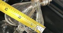 Antique Sterling Silver Salt & pepper Conjoined Bottle Blown Glass Unique