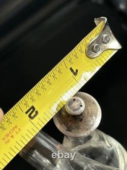Antique Sterling Silver Salt & pepper Conjoined Bottle Blown Glass Unique
