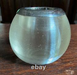 Antique Sterling Silver Threaded Crystal Glass Match Striker MCM Look