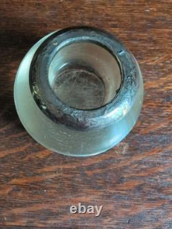 Antique Sterling Silver Threaded Crystal Glass Match Striker MCM Look