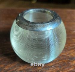 Antique Sterling Silver Threaded Crystal Glass Match Striker MCM Look