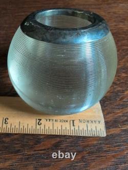 Antique Sterling Silver Threaded Crystal Glass Match Striker MCM Look