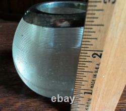 Antique Sterling Silver Threaded Crystal Glass Match Striker MCM Look