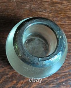Antique Sterling Silver Threaded Crystal Glass Match Striker MCM Look