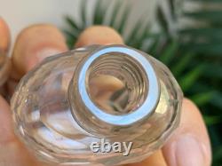 Antique Sterling Silver Topped Cut Glass Perfume Scent Bottle London Hallmark