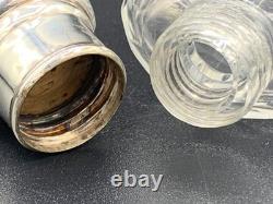 Antique Sterling Silver Topped Cut Glass Perfume Scent Bottle London Hallmark