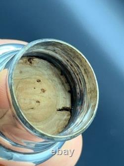 Antique Sterling Silver Topped Cut Glass Perfume Scent Bottle London Hallmark