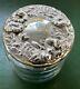 Antique Sterling Silver Vanity Jar Cover & Glass Base For Cotton Balls Qtips Etc