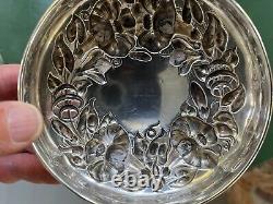 Antique Sterling Silver Vanity Jar Cover & Glass Base for Cotton Balls Qtips etc