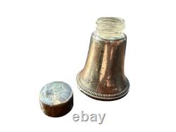 Antique Sterling Silver Weighted Bell Shape Salt Pepper Shaker with Glass Insert