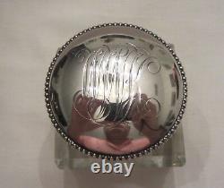Antique Sterling Silver and Cut Crystal Glass Inkwell Wilcox Silver