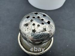 Antique Sterling Silver and Glass Salt & Pepper Shakers, 60 grams