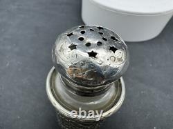 Antique Sterling Silver and Glass Salt & Pepper Shakers, 60 grams