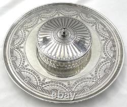 Antique Tiffany & Co Sterling Silver Caviar Tray with Glass Insert Pattern 18220
