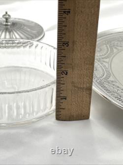 Antique Tiffany & Co Sterling Silver Caviar Tray with Glass Insert Pattern 18220