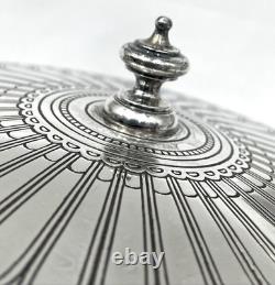 Antique Tiffany & Co Sterling Silver Caviar Tray with Glass Insert Pattern 18220