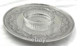 Antique Tiffany & Co Sterling Silver Caviar Tray with Glass Insert Pattern 18220