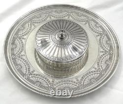 Antique Tiffany & Co Sterling Silver Caviar Tray with Glass Insert Pattern 18220