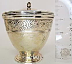 Antique Tiffany & Co Sterling Silver Covered Sauce Pot Glass Liner