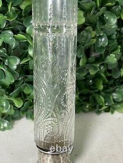 Antique Tiffany & Co. Sterling Silver Double Perfume Glass Bottle 1884 Etched