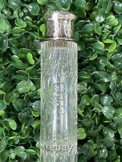 Antique Tiffany & Co. Sterling Silver Double Perfume Glass Bottle 1884 Etched