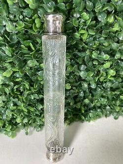 Antique Tiffany & Co. Sterling Silver Double Perfume Glass Bottle 1884 Etched