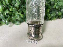 Antique Tiffany & Co. Sterling Silver Double Perfume Glass Bottle 1884 Etched
