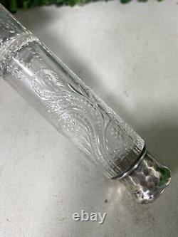 Antique Tiffany & Co. Sterling Silver Double Perfume Glass Bottle 1884 Etched
