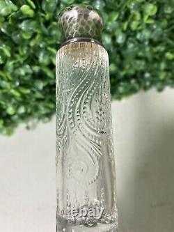 Antique Tiffany & Co. Sterling Silver Double Perfume Glass Bottle 1884 Etched