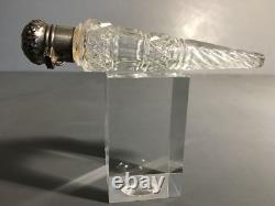 Antique Unger Brother Facet Cut Glass Scent Decanter with Sterling Silver Cap