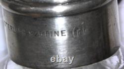 Antique Unger Brother Facet Cut Glass Scent Decanter with Sterling Silver Cap