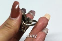 Antique Victorian Amethyst Glass Sterling Silver Exquisite Ring Sz6.5 Rg2