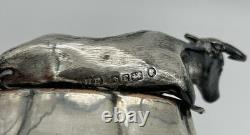 Antique Victorian Brittania Sterling Silver Glass Butter Dish HE Maker's Mark