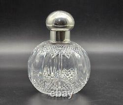 Antique Victorian Cut Crystal Glass/Sterling Silver Cap Cologne Bottle UK/1890