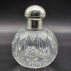 Antique Victorian Cut Crystal Glass/Sterling Silver Cap Cologne Bottle UK/1890