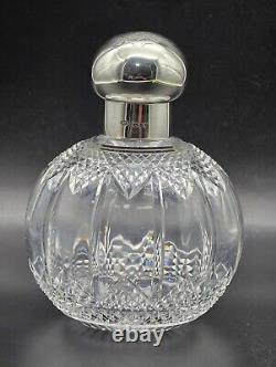 Antique Victorian Cut Crystal Glass/Sterling Silver Cap Cologne Bottle UK/1890