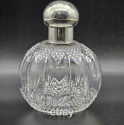 Antique Victorian Cut Crystal Glass/Sterling Silver Cap Cologne Bottle UK/1890