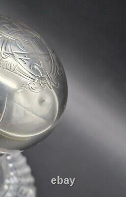 Antique Victorian Cut Crystal Glass/Sterling Silver Cap Cologne Bottle UK/1890