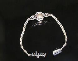 Antique Victorian Diamond Paste Silver Handcrafted Daisy Bracelet