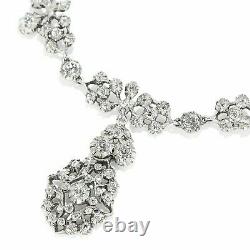 Antique Victorian Diamond Paste Sterling Silver Foiled Back Necklace, 57.6grams