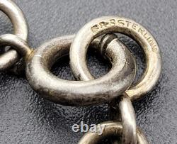 Antique Victorian Edwardian Green Peking Glass Sterling Silver Bracelet 7