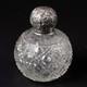 Antique Victorian Glass Vanity Bottle Sterling Silver Repousse Lid England 5